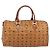 Borsa MCM Vicetos Boston Bag PVC Leather Brown Gold Tone Auth BA14989 Marrone - vista 2