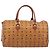 Borsa MCM Vicetos Boston Bag PVC Leather Brown Gold Tone Auth BA14989 Marrone - vista 3
