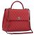 Bolsa de corrente CHANEL Matelasse Coco Handle em couro Caviar 2 vias Vermelha CC Auth 195900V Prata Vermelho