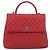 Bolsa de corrente CHANEL Matelasse Coco Handle em couro Caviar 2 vias Vermelha CC Auth 195900V Prata Vermelho - vista 2
