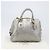 PRADA Hand Bag Vittero Dino Leather 2way Silver Gold Auth 197342V Silvery Golden - view 12