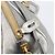 PRADA Hand Bag Vittero Dino Leather 2way Silver Gold Auth 197342V Silvery Golden - view 24