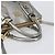 PRADA Hand Bag Vittero Dino Leather 2way Silver Gold Auth 197342V Silvery Golden - view 6
