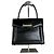 Vintage Givenchy Handtasche aus glattem Leder Schwarz Gold