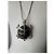 Collana con pendente logo Givenchy vintage argento nero - vista 2