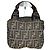 Mini Tote Vintage Fendi FF Monogram de Nylon Brown Beige Castaño