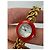 Vintage Courreges Armbanduhr Kette Red Gold Rot - Ansicht 8