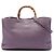 Bamboo Borsa Shopper Satchel Gucci Large in pelle di vitello viola con bambù Porpora