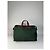 Tote Vintage Issey Miyake in Tela e Pelle Verde Scuro e Marrone - vista 12
