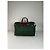 Tote Vintage Issey Miyake in Tela e Pelle Verde Scuro e Marrone - vista 13