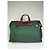 Tote Vintage Issey Miyake in Tela e Pelle Verde Scuro e Marrone - vista 2