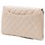 Clutch Chanel trapuntata in caviale beige con tracolla a catena - vista 2