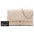Clutch Chanel trapuntata in caviale beige con tracolla a catena - vista 7