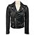 Veste Biker Saint Laurent en cuir de veau noir effet vieilli