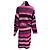 Autre Marque Der Elder Statesman Langen Cardigan aus Kaschmir in Magenta / Pink gestreift mit Gürtel Mehrfarben - Ansicht 3