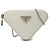 Borsa a tracolla Prada Mini in pelle spazzolata bianca con catena e logo triangolo Bianco