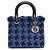 Borsa Lady Dior Medium in tweed blu