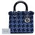 Borsa Lady Dior Medium in tweed blu - vista 7