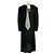 Abito midi Junya Watanabe in tweed nero / grigio e chiffon trasparente - vista 3