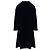 Comme des Garcons mittellanger Samtmantel in Marineblau mit Knopfleiste - Ansicht 3