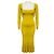 Autre Marque Galvan London Atalanta Figuriertes Strick-Midikleid Chartreuse / Yellow Gelb