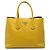 Bolso Double Satchel Prada Medium de Cuero Saffiano Amarillo