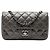Borsa a tracolla Chanel Mini Rectangular Classic Metallic Caviar Single Flap Grigia Grigio