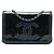 Borsa a tracolla Chanel CC in vernice blu con cuciture Whipstitch Wallet On Chain