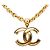 Collana con pendente Chanel CC placcata oro D'oro