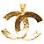 Collana con pendente Chanel CC placcata oro D'oro - vista 3