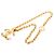 Collana con pendente Chanel CC placcata oro D'oro - vista 5