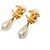 Orecchini a clip Chanel CC placcati in oro con perle sintetiche D'oro