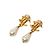 Orecchini a clip Chanel CC placcati in oro con perle sintetiche D'oro - vista 2