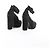 Kelly Hermès Talons à bride en cuir et daim HERMES en noir, taille 38 EU - vue 8
