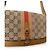 Borsa a tracolla Gucci GG Canvas e pelle nero beige - vista 3