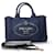 Borsa tote Prada Canapa blu e oro D'oro