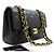 Chanel Vintage Classic Double Flap Quilted Lambskin Small Nero - vista 3