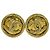 Chanel Vintage Round CC Clip-On Metal D'oro