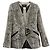 Chanel 10A Shanghai Tweed Jacke Grau Schwarz FR 36 Weiß