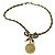 Pendente a medaglione rotondo vintage Chanel in metallo