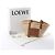 Borsa LOEWE Basket Medium in rafia x pelle Beige x Brown - vista 16