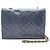 Timeless Chanel Vintage blaue gesteppte Leder-Schultertasche mit CC-Umschlagklappe und Kette - Ansicht 3