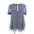 Top de seda Chanel Blanco Azul marino