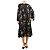 Céline Abito floreale in seta nera - size UK 8 Nero