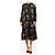 Céline Abito floreale in seta nera - size UK 8 Nero - vista 4