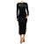 Totême Schwarzes Samtkleid mit langen Ärmeln - Größe S