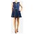 Self portrait Vestido mini skater de denim azul - size UK 12 - vista 3