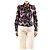 Diane Von Furstenberg Top escotado de seda morada con estampado geométrico - size UK 8 Púrpura