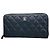 Cartera larga Chanel de piel de becerro granulada negra Negro