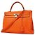 Hermès Borsa Hermes Kelly 35 in pelle Chevre Orange Arancione